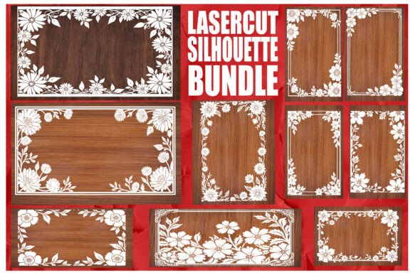 Download Laser Cut Floral Frame Silhouette Bundle - Premium Resources