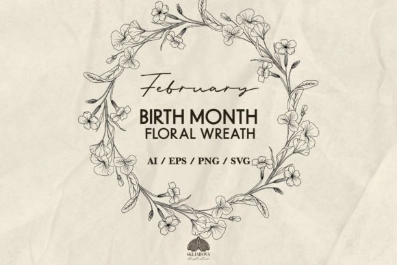 Download February Birth Month Flower Wreath SVG - Wreath Collection